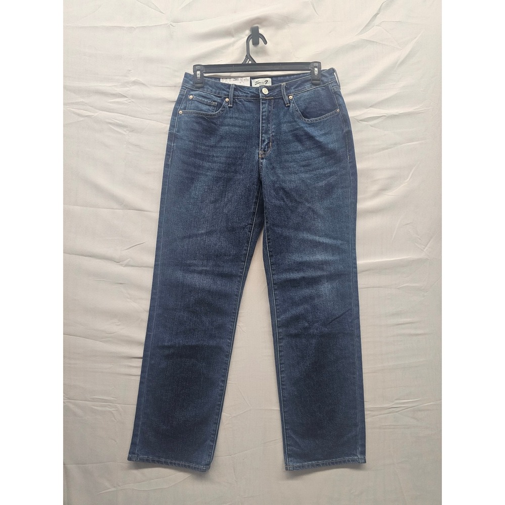Seven7 Womens Loose Straight High Rise Jeans Blue Cotton Blend Casual Size‎ 4